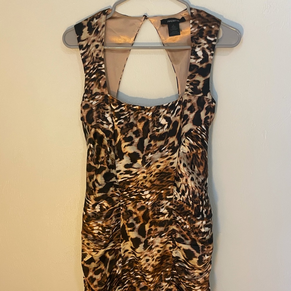 Arden B Silk Cheetah print dress